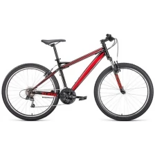 Велосипед FORWARD FLASH 26 1.0 (26" 21 ск. рост. 17") 2022, черный/красный, RBK22FW26651