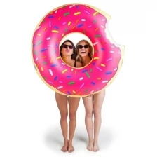 Надувной круг для плавания Большой Розовый пончик, 120 см