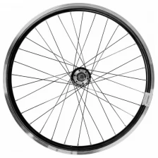 Колесо велосипедное 24" переднее в сборе VelRosso двойной алюминиевый обод, гайки, disk, WSM-24FD