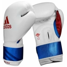 Перчатки боксерские Speed Pro бело-сине-красные (вес 14 унций)