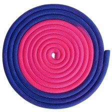 Скакалка гимнастическая 3м утяжеленная двухцветная 155 г, цвет фиолетово-розовый
