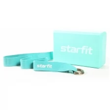 Блок и ремень для йоги, комплект STARFIT YB-205 мятный