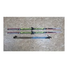 Лыжный комплект Grandeur (лыжи, палки, креплен. 75) (цвет палок в ассорт.) step 170см (салатовый)