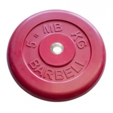 Диск MB BARBELL d 26 мм обрезиненный, цветной 5,0 кг (красный)