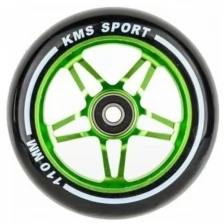 Колесо для трюкового самоката kms sport 110 мм алюминий зеленый прямая звезда 20014