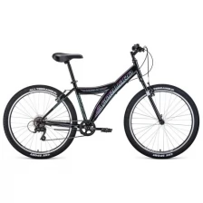 Велосипед 26" Forward Dakota 1.0, 2021, цвет черный/голубой, размер 16.5"