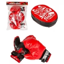 Детский боксерский набор с перчатками и лапой