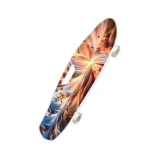 Скейт Navigator пласт. кол.PU со светом 60х45мм, алюм.траки, ручка для переноски, 65х17х9,5см