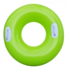 Надувной круг одноцветный с ручками 76 см зеленый (59258-1)