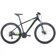 Велосипед Forward Apache 27,5 2.2 D 2022 рост 17" черный матовый/ярко-зеленый