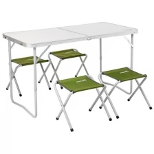 Набор мебели (сталь) стол+4 табурета (сумка/молния) Green (Т-FS-21407+21124-SG) Helios (ГК Тонар) (0