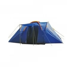 Палатка шестиместная с тамбуром, XFY1699-3, размер Д540*Ш385*В190. Туристическая палатка синяя, 3 комнаты + тамбур