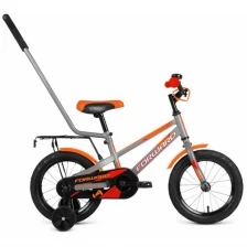 Детский велосипед FORWARD Meteor 14" 2021 серый/оранжевый