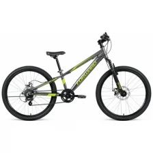 Подростковый велосипед FORWARD Rise 24 2.0 D 2022 рост 11" серый/зеленый