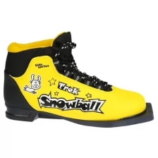 Trek Ботинки лыжные TREK Snowball NN75 ИК, цвет жёлтый, лого чёрный, размер 32