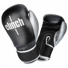 Перчатки боксерские Clinch Aero черно-серебристые (вес 14 унций)