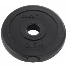 Диск пластиковый BaseFit BB-203 0.5kg d-26mm Black УТ-00019750