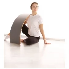 Балансировочная доска платформа для фитнеса, йоги, гимнастики, балансборд женский тренажер, серый коврик (900*330*15)