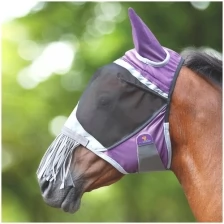 Маска антимоскитная для лошади с ушами и бахромой SHIRES FLY GUARD "Deluxe", FULL, фиолетовый (Великобритания)