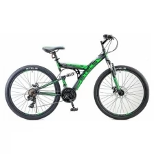 Велосипед 26" Stels Focus MD, V010, цвет чёрный/зелёный, размер 18"