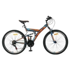 Велосипед 26" Stels Focus V, V030, цвет темно-синий/оранжевый, размер 18"