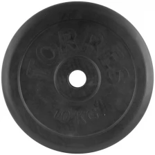 Диск обрезиненный TORRES 10 кг арт. PL506510, d.31мм, металл в рез. оболочке, черный