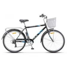 Велосипед мужской Stels Navigator 26" 250 Gent Z010 серый с корзиной (LU089100) рама 19"