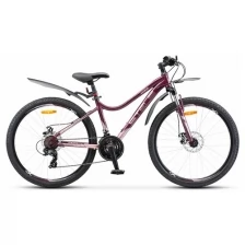 Женский горный велосипед с колесами 26" Stels Miss-5100 MD V040 рама 15" светло-пурпурный, 21 скорость