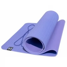Коврик гимнастический / коврик для йоги TPE, 183 x 61 x 0,6 см, голубой