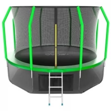 Батут с внутренней сеткой и лестницей EVO JUMP Cosmo 12ft (Green) + нижняя сеть
