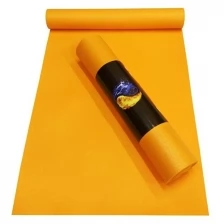 Коврик для йоги и фитнеса детский RamaYoga Yin-Yang Light, оранжевый, размер 150 х 60 х 0,3 см