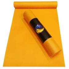 Коврик для йоги и фитнеса RamaYoga Yin-Yang Light, оранжевый, размер 185 x 60 х 0,3 см