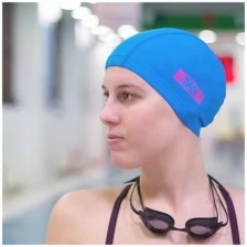 Тканевая шапочка для плавания / бассейна SwimRoom “Lycra”, размер 52-56, цвет голубой