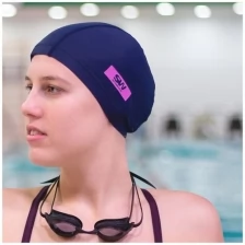 Тканевая шапочка для плавания / бассейна SwimRoom “Lycra”, размер 52-56, цвет темно-синий