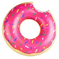 Надувной круг для плавания Strawberry Donut (Пончик розовый), диаметр 60 см