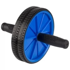 Ролик гимнастический для пресса 2-х колесный + коврик под колени, диаметр колеса 17 см