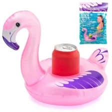 Надувной плавающий матрас держатель для напитков Фламинго, 26.5 х 24 см