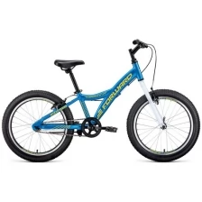 Велосипед FORWARD COMANCHE 20 1.0 (20" 1 ск. рост 10.5") 2020-2021, голубой/желтый, RBKW11601002