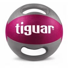 Медбол Tiguar, 5 кг, серый, малиновый