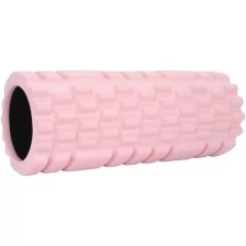 Ролик массажный 33х14 см из ЭВА и ПВХ розового цвета / Ролик для йоги и пилатеса / Валик для фитнеса Спортивный