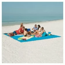 Пляжная подстилка анти-песок Sand free mat (голубая)