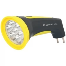 Ultraflash LED3807M (фонарь аккум 220В, черный/желтый, 7 LED, 2 режима, SLA, пластик, коробка)