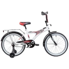 Велосипед NOVATRACK TURBO 20" (2019) (Велосипед NOVATRACK 20" TURBO, монокок, белый, тормоз ножной, крылья и багажник)