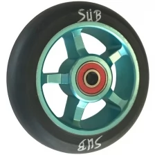 Колесо 00-180102 для трюкового самоката, фрезерованное, алюминиевые, с подшипниками, ABEC9 100мм SUB сине-черное