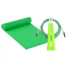 ONLITOP Набор для фитнеса (эспандер ленточный+скакалка скоростная), цвет зеленый