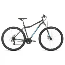 Велосипед FORWARD SPORTING 29 2.0 D (29" 21 ск. рост. 17") 2022, черный/бирюзовый, RBK22FW29901