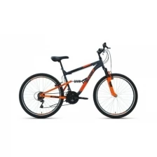 Велосипед ALTAIR MTB FS 26 1.0 (26" 18 ск. рост. 18") 2022, темно-серый/оранжевый, RBK22AL26064