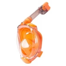 Маска полнолицевая для сноркелинга Galaktica Premium S-M, прозрачный/оранжевый/оранжевый