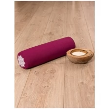 Подушка для йоги BIO-TEXTILES Валик релакс 40*10 бордовая с лузгой гречихи