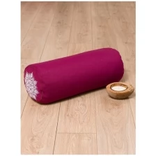 Подушка для йоги BIO-TEXTILES Болстер релакс валик 60*22 бордовая с лузгой гречихи